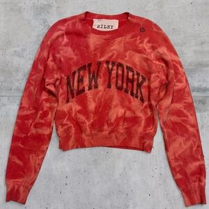 $235 Riley 1880 Vintage Tie Dye New York Rhinestone Crew Neck Sweatshirt sz M